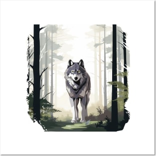 Watercolor Wolf Posters and Art